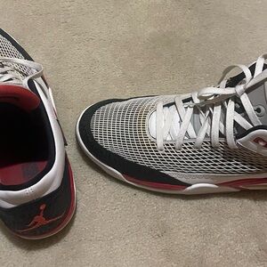 Jordan White, Black, and Red Sneakers